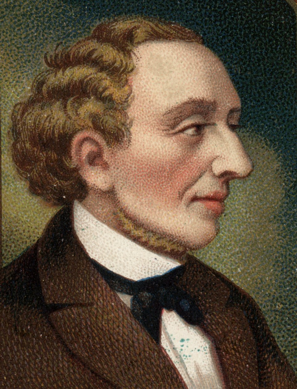 صورة للكاتب والشاعر الدنماركي هانز كريستيان أندرسن (1805-1875). بواسطة فنان غير معروف