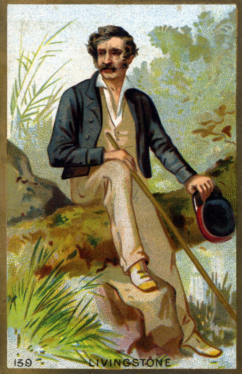 صورة لديفيد ليفنجستون (1813 - 1873). الطباعة الحجرية الملونة في أواخر القرن التاسع عشر. بواسطة فنان غير معروف