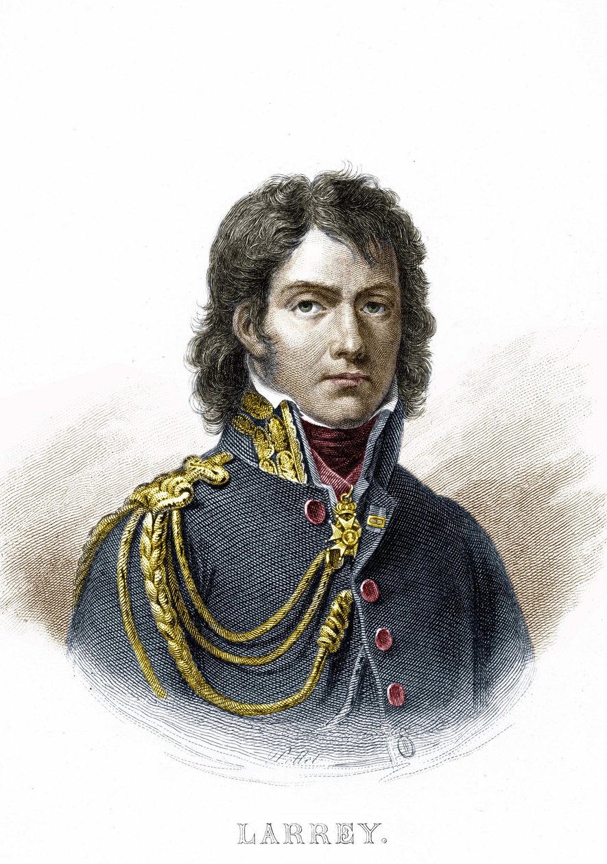 صورة لدومينيك جان ، بارون لاري (1766-1842) ، الجراح العسكري الفرنسي ومخترع سيارة الإسعاف. نقش القرن التاسع عشر. بواسطة فنان غير معروف