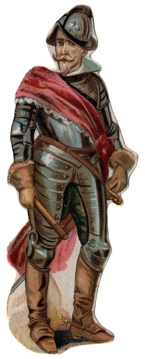 صورة دون فرديناند (فرناندو) ألفاريز دي توليدو ، دوق ألبا (ألبا) (1507-1582). الطباعة الحجرية الملونة ، أواخر القرن التاسع عشر. بواسطة فنان غير معروف