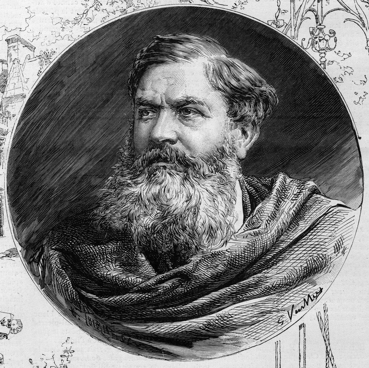 صورة إدموند دو سوميرارد (1817-1885) ، مدير متحف دي كلوني ، في "" العالم المصور "" 1885. بواسطة فنان غير معروف