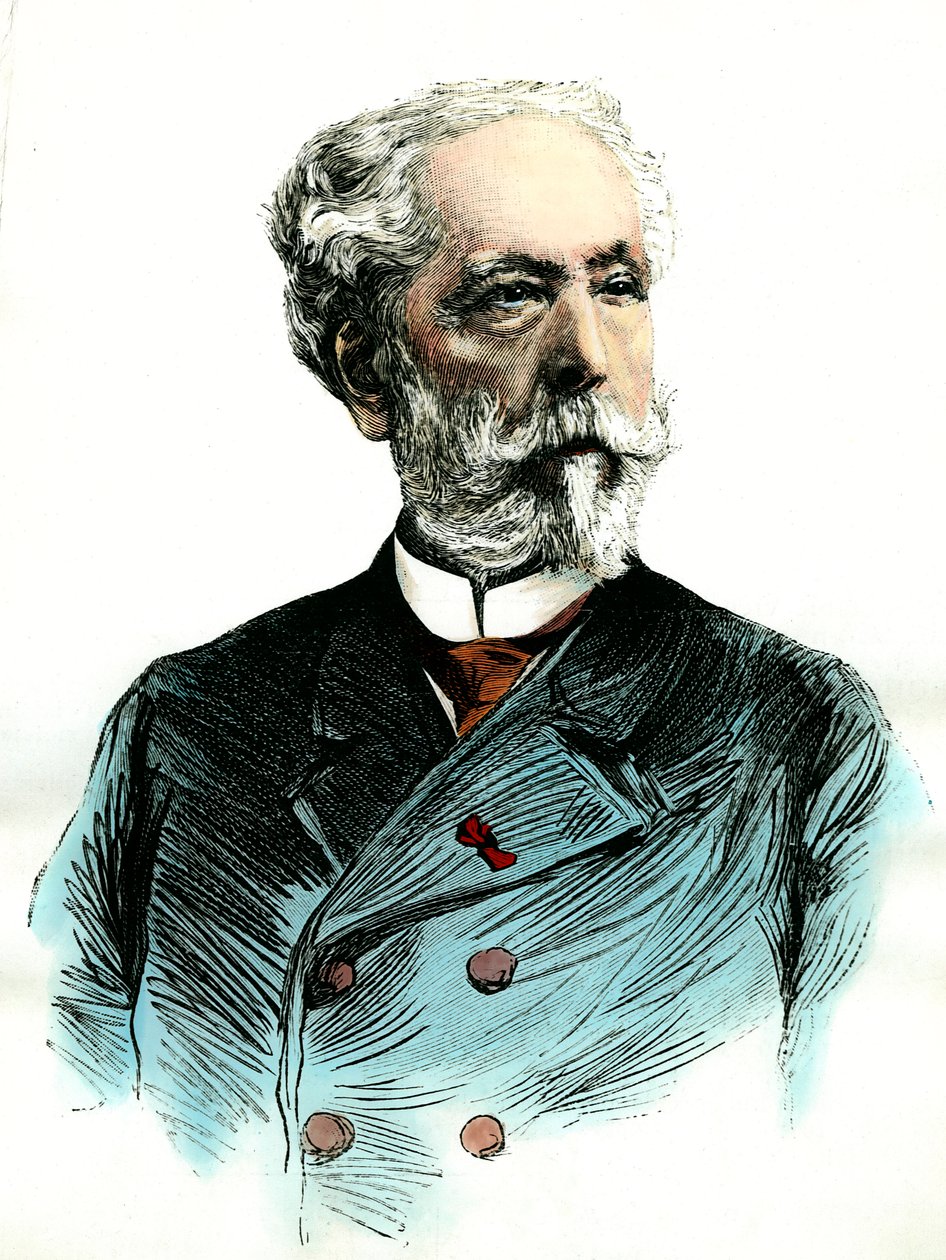 صورة لإدوارد لالو (1823-1892) الملحن الفرنسي. نقش مجموعة خاصة من القرن التاسع عشر بواسطة فنان غير معروف