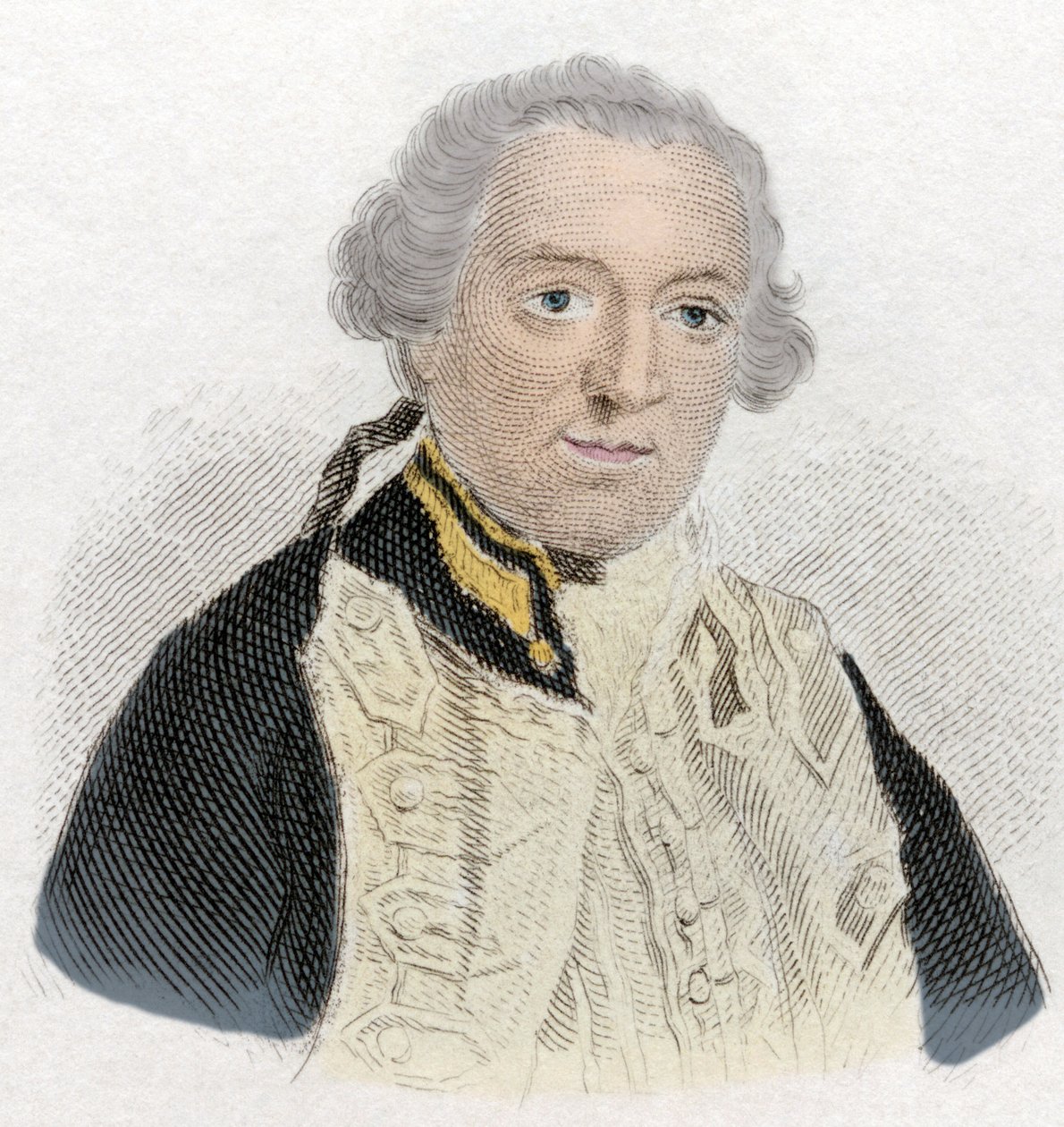 صورة لإدوارد بوسكاوين (1711-1761) ، أميرال وسياسي إنجليزي. نقش القرن التاسع عشر. بواسطة فنان غير معروف