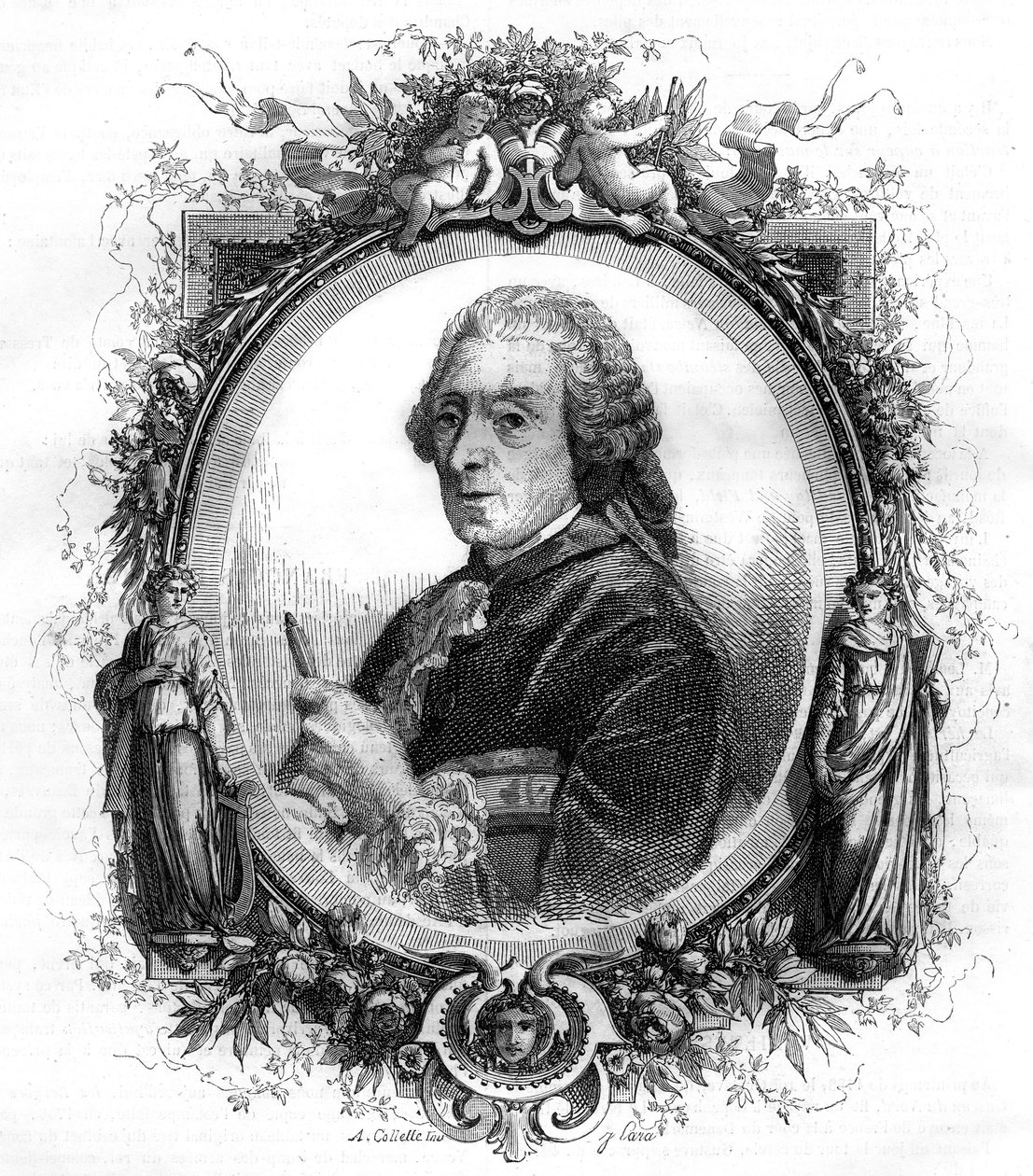 صورة للرسام الإنجليزي فرانسوا باوتشر (1703-1770) نقش 1858 بواسطة فنان غير معروف