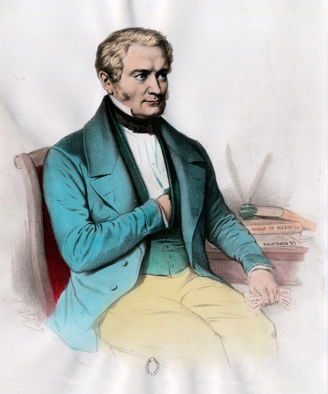 صورة لإتيان كابيه (1788-1856) المنظر الاشتراكي الفرنسي. نقش القرن التاسع عشر. مجموعة خاصة. بواسطة فنان غير معروف