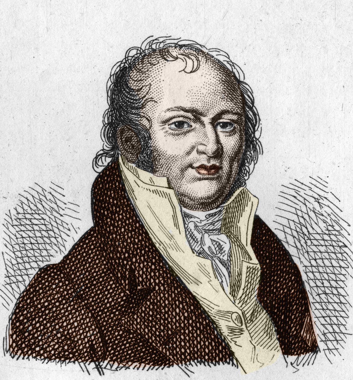 صورة شخصية لإتيان جيفروي سانت هيلير سانت هيلير (سانت هيلير) (1772-1844) ، عالم الطبيعة الفرنسي. نقش من عام 1835. بواسطة فنان غير معروف