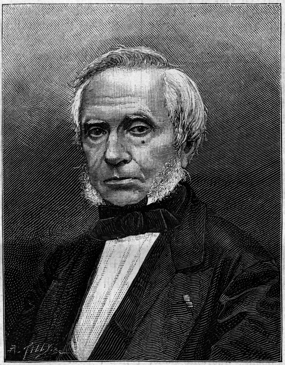 صورة يوجين بوردون (1808-1884) ، مهندس فرنسي ، مخترع "مقياس ضغط بوردون" لقياس الضغط. النقش في "" الطبيعة. مجلة العلوم وتطبيقاتها في الفنون والصناعة ". 1884 بواسطة فنان غير معروف