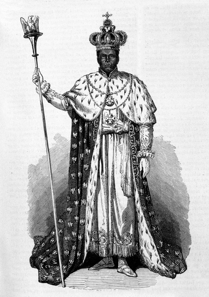صورة لفاوستين سولوك (1782-1867) من فوستين الأول ، إمبراطور هايتي من 1847 إلى 1859 نقش عام 1856 بواسطة فنان غير معروف