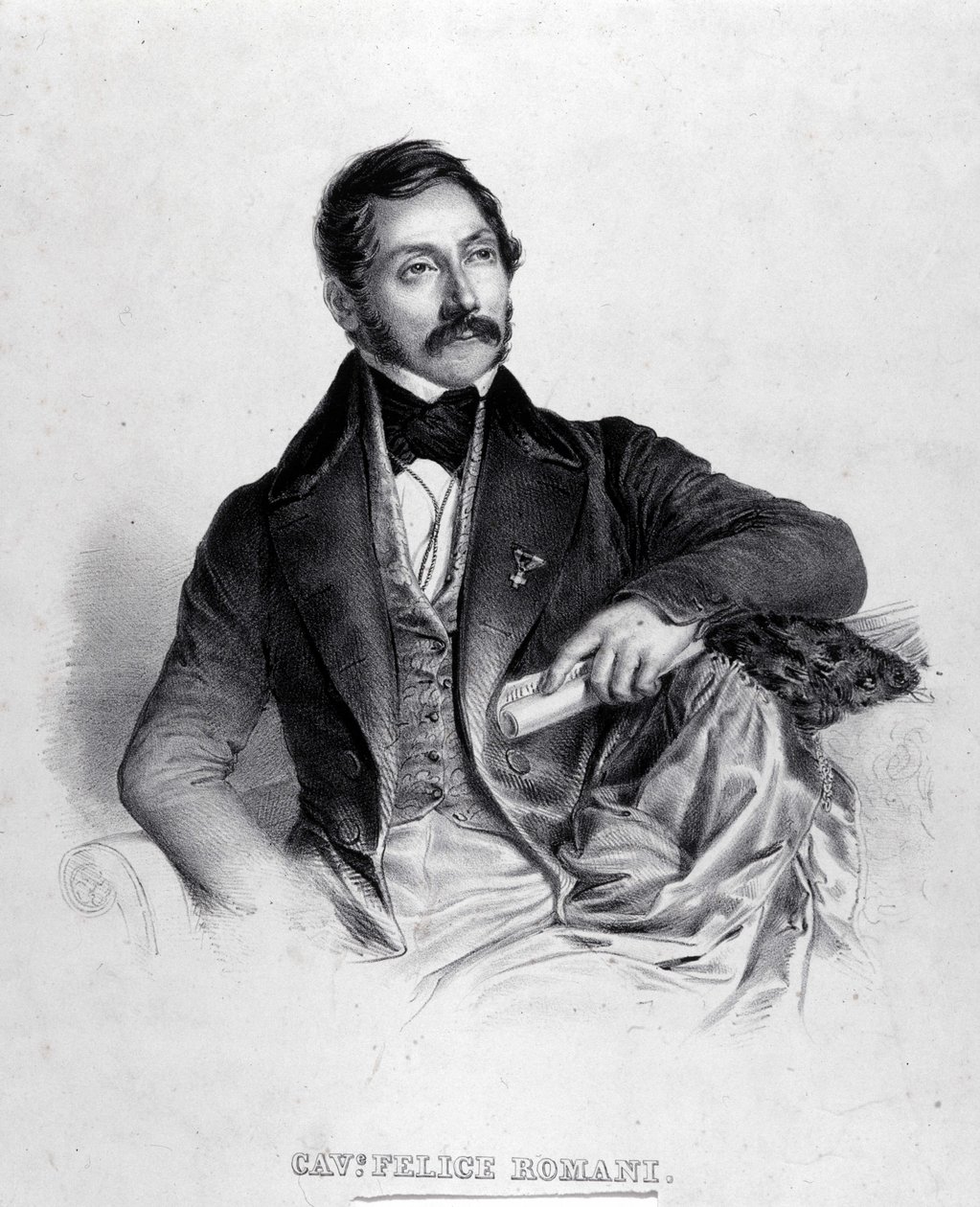 صورة لفيليس روماني ، كاتب الأغاني والشاعر والناقد الإيطالي (1788-1865). بواسطة فنان غير معروف