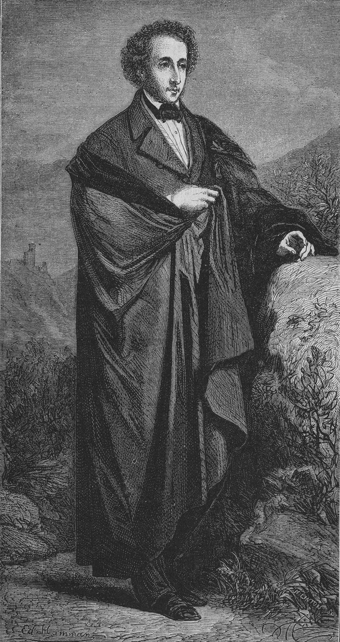 صورة فيليكس مندلسون - بارتولدي (1809 - 1847) الملحن الألماني لهمان. بواسطة فنان غير معروف