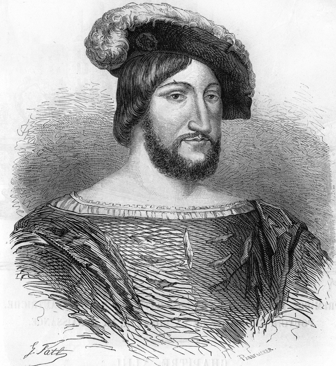 صورة لملك فرنسا الأول فرانسوا (1494-1547). بواسطة فنان غير معروف