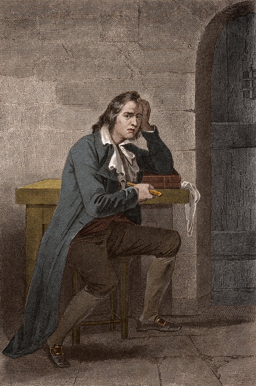 صورة لفرانسوا بابوف ديت غراكوس (1760-1797) ، ثوري فرنسي ، يطعن نفسه - نقش مجهول بواسطة فنان غير معروف