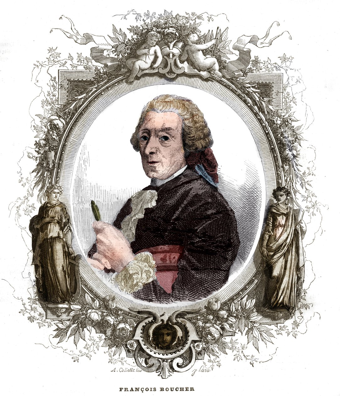 صورة لفرانسوا باوتشر (1703-1770) ، رسام فرنسي. بواسطة فنان غير معروف