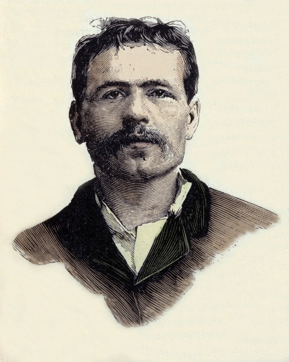 صورة فرانسوا كلوديوس كونيغشتاين (1859-1892) ، ناشط إرهابي أناركي فرنسي. نقش القرن التاسع عشر بواسطة فنان غير معروف