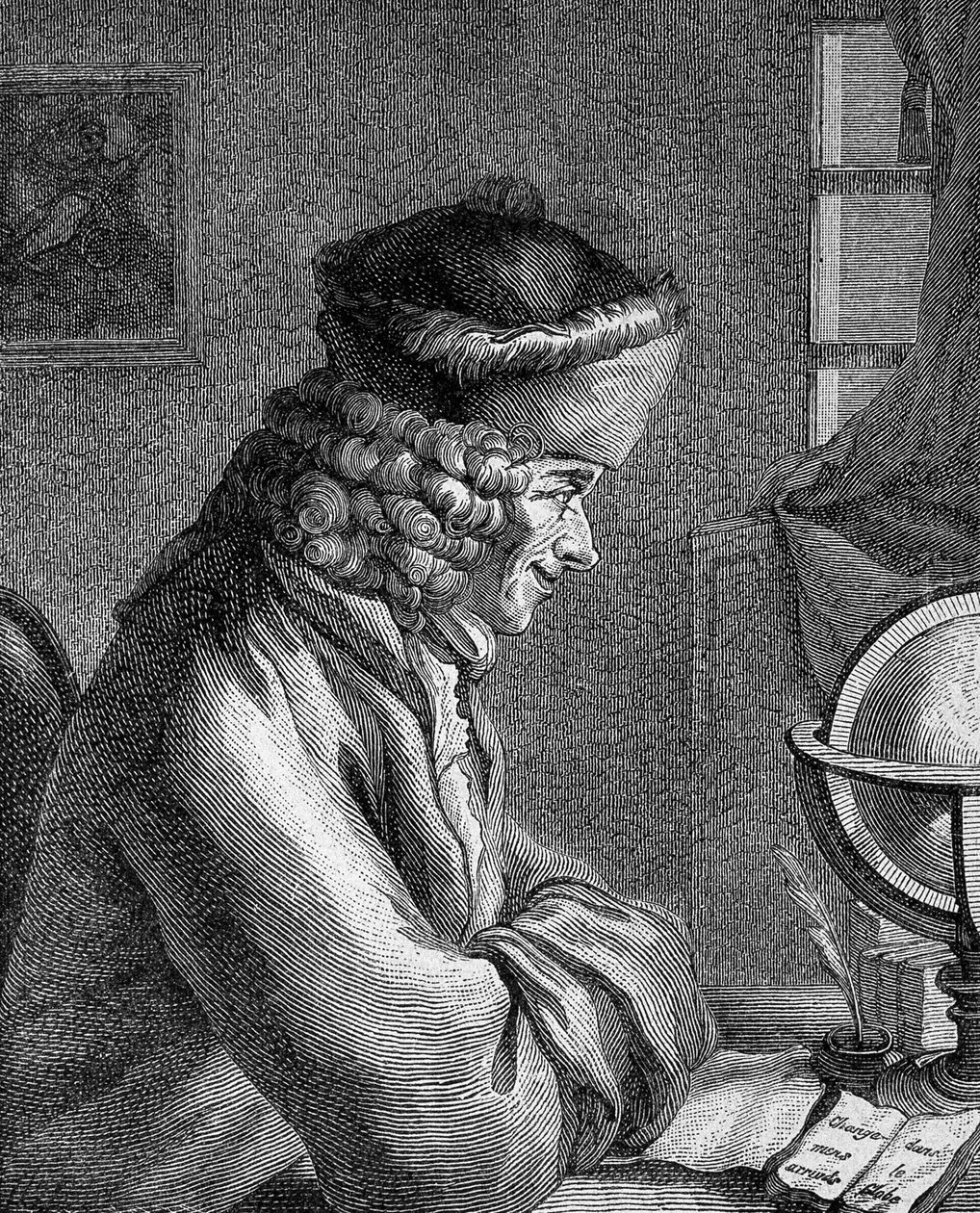 صورة لفرانسوا ماري أرويت ديت فولتير (1694 - 1778) في شاتو دي فيرني عام 1764. بواسطة فنان غير معروف