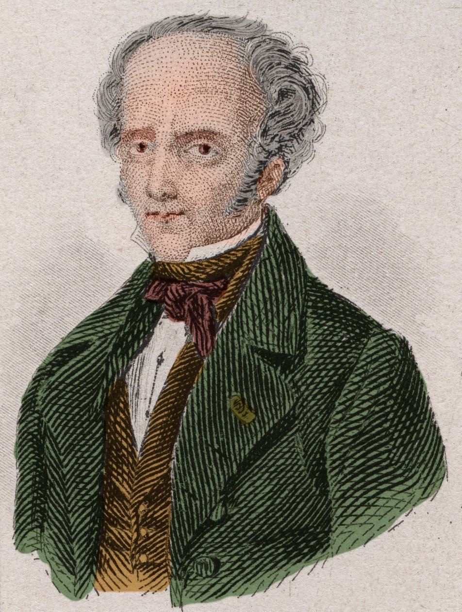 صورة لفرانسوا رينيه ، فيسكونت دي شاتوبريان (1768-1848) الكاتب الفرنسي. نقش من عام 1876. بواسطة فنان غير معروف