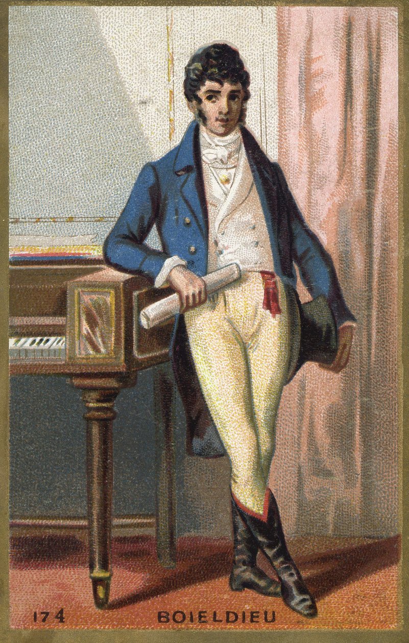 صورة لفرانسوا أدريان بوليديو (1775 - 1834) ، ملحن فرنسي. الطباعة الحجرية الملونة في أواخر القرن التاسع عشر. بواسطة فنان غير معروف