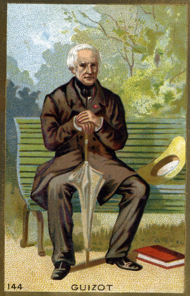 صورة لفرانسوا جيزو (1787-1874) سياسي ومؤرخ فرنسي. الطباعة الحجرية الملونة في القرن التاسع عشر. بواسطة فنان غير معروف