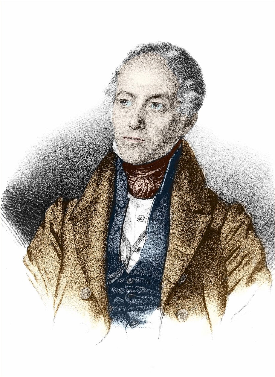 صورة لفرانسوا جيزو (1787-1874) سياسي ومؤرخ فرنسي. نقش القرن التاسع عشر. بواسطة فنان غير معروف