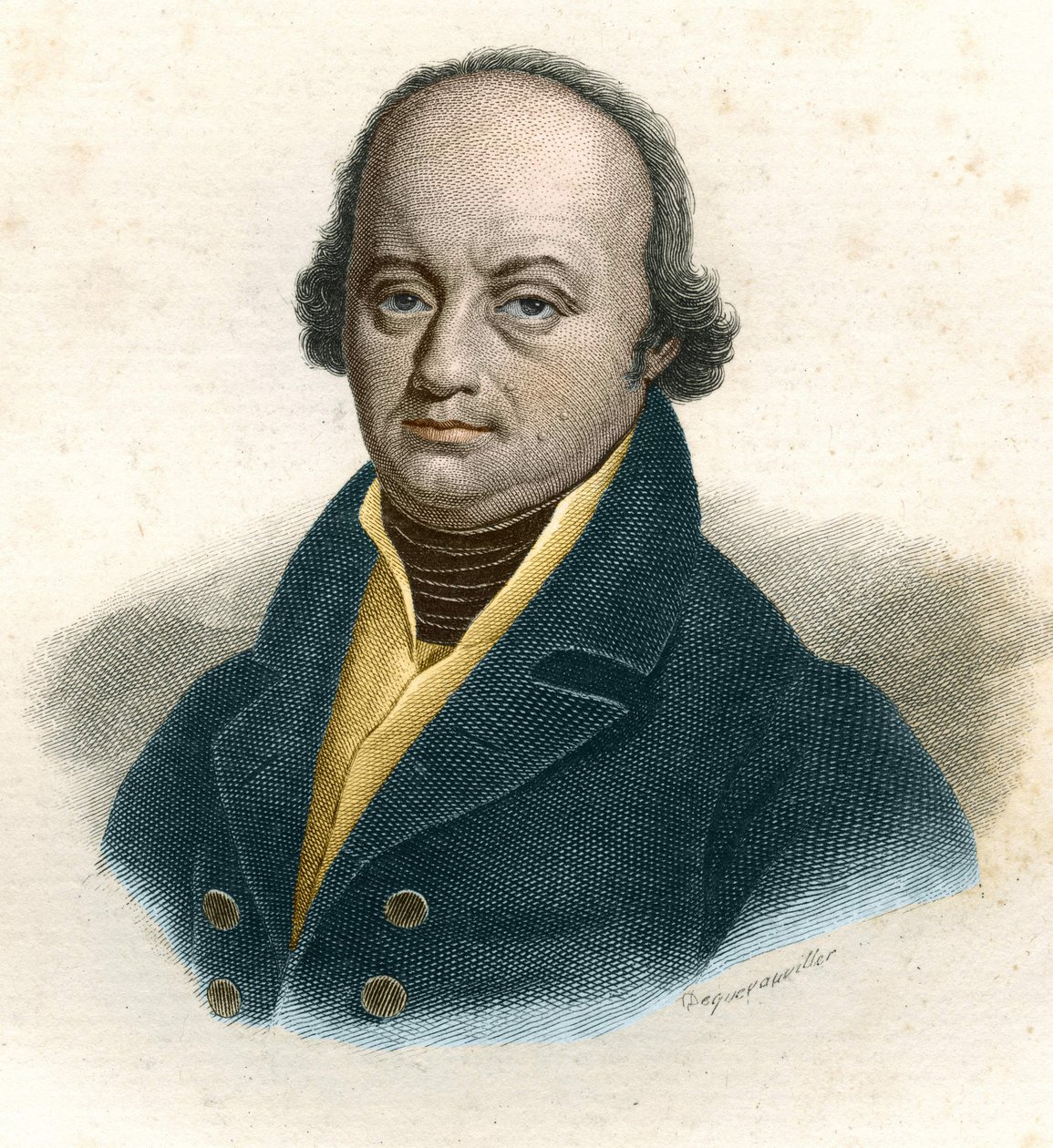 صورة لفرانز جوزيف غال (فرانز جوزيف) (1758-1828) ، طبيب ألماني ، نقش من القرن التاسع عشر بواسطة فنان غير معروف