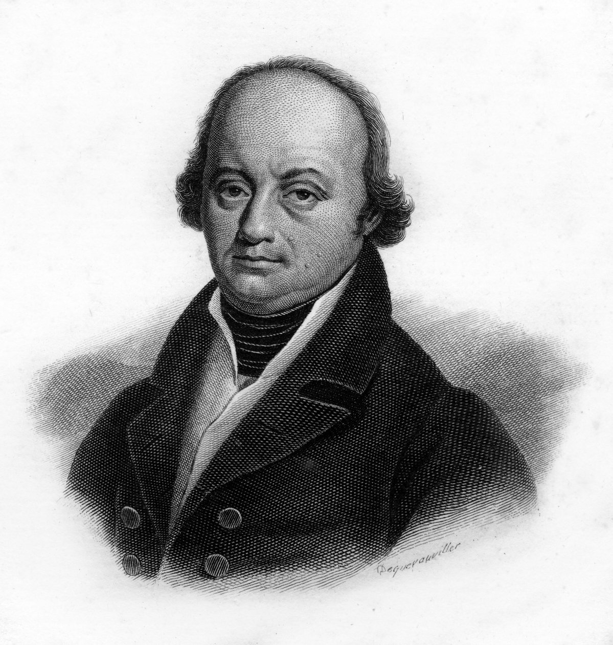 صورة لفرانز جوزيف غال (فرانز جوزيف) (1758-1828) ، طبيب ألماني ، نقش من القرن التاسع عشر بواسطة فنان غير معروف