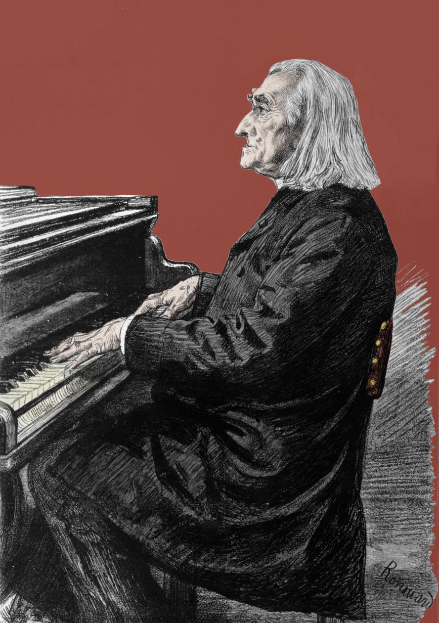 صورة لفرانز ليزت (1811-1886) ، مؤلف البيانو المجري وعازف البيانو. بواسطة فنان غير معروف
