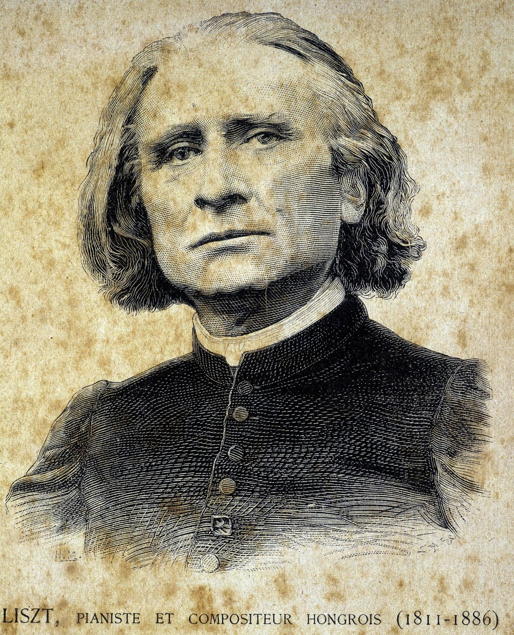 صورة لفرانز ليزت ، عازف البيانو والملحن المجري (1811 - 1886) - في "" Les Contemporains "" ، في أواخر القرن التاسع عشر. بواسطة فنان غير معروف