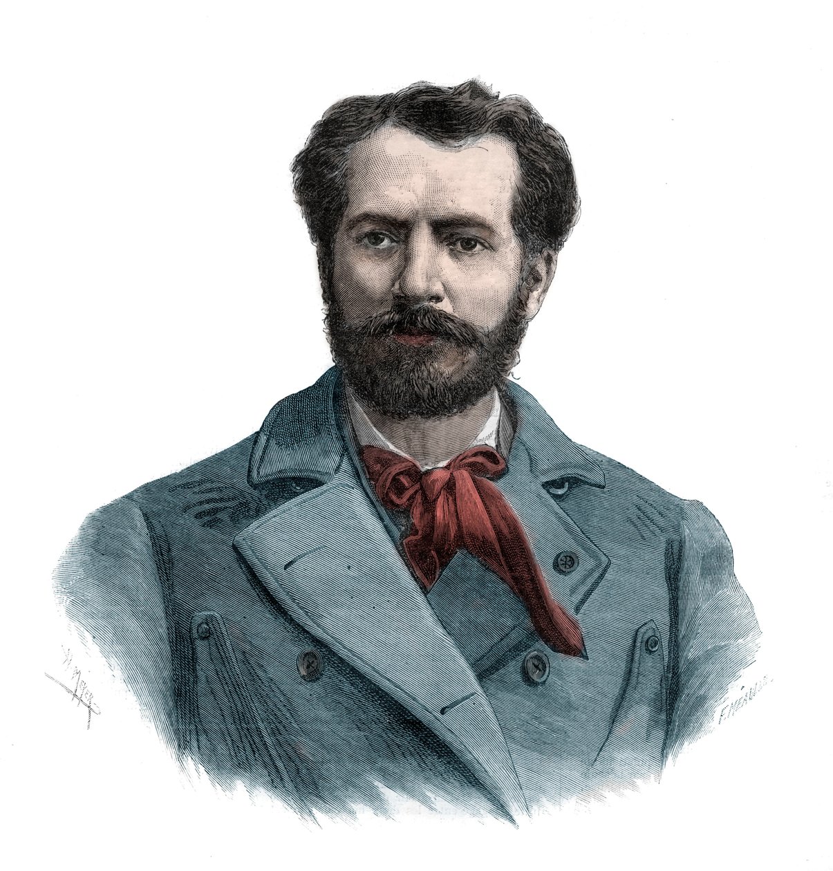 صورة لفريدريك أوغست بارتولدي (1834-1904) ، نحات فرنسي - نقش 1883 بواسطة فنان غير معروف