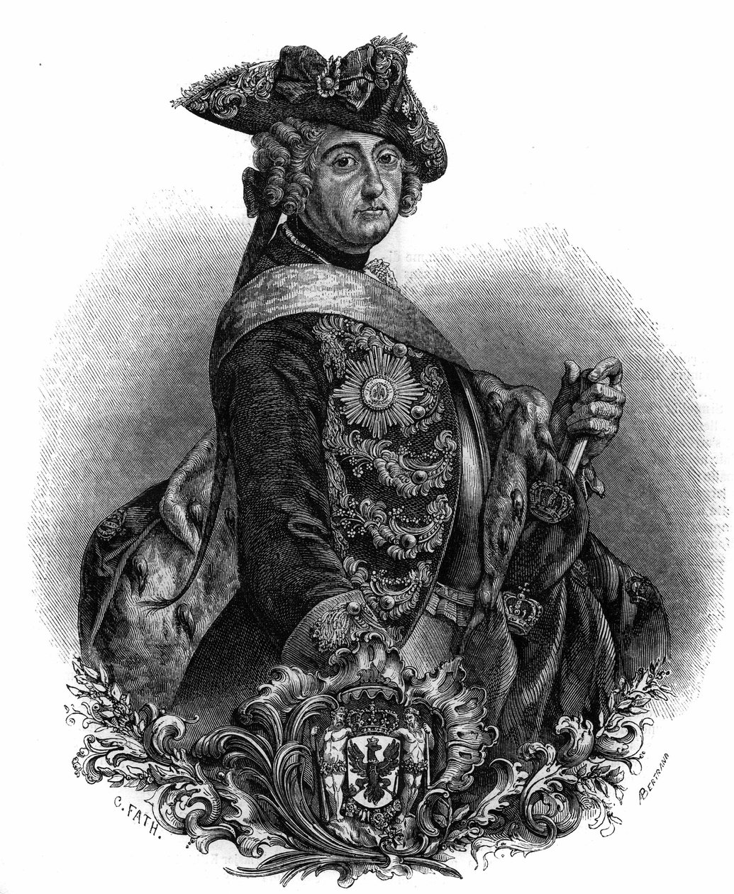 صورة شخصية لفريدريك الثاني (1712-1786) ، ملك بروسيا ، المعروف باسم فريدريك العظيم. بواسطة فنان غير معروف