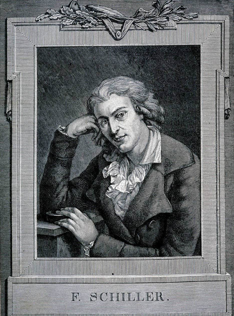 صورة شخصية فريدريش فون شيلر (1759-1805) ، شاعر وكاتب مسرحي ألماني. بواسطة فنان غير معروف