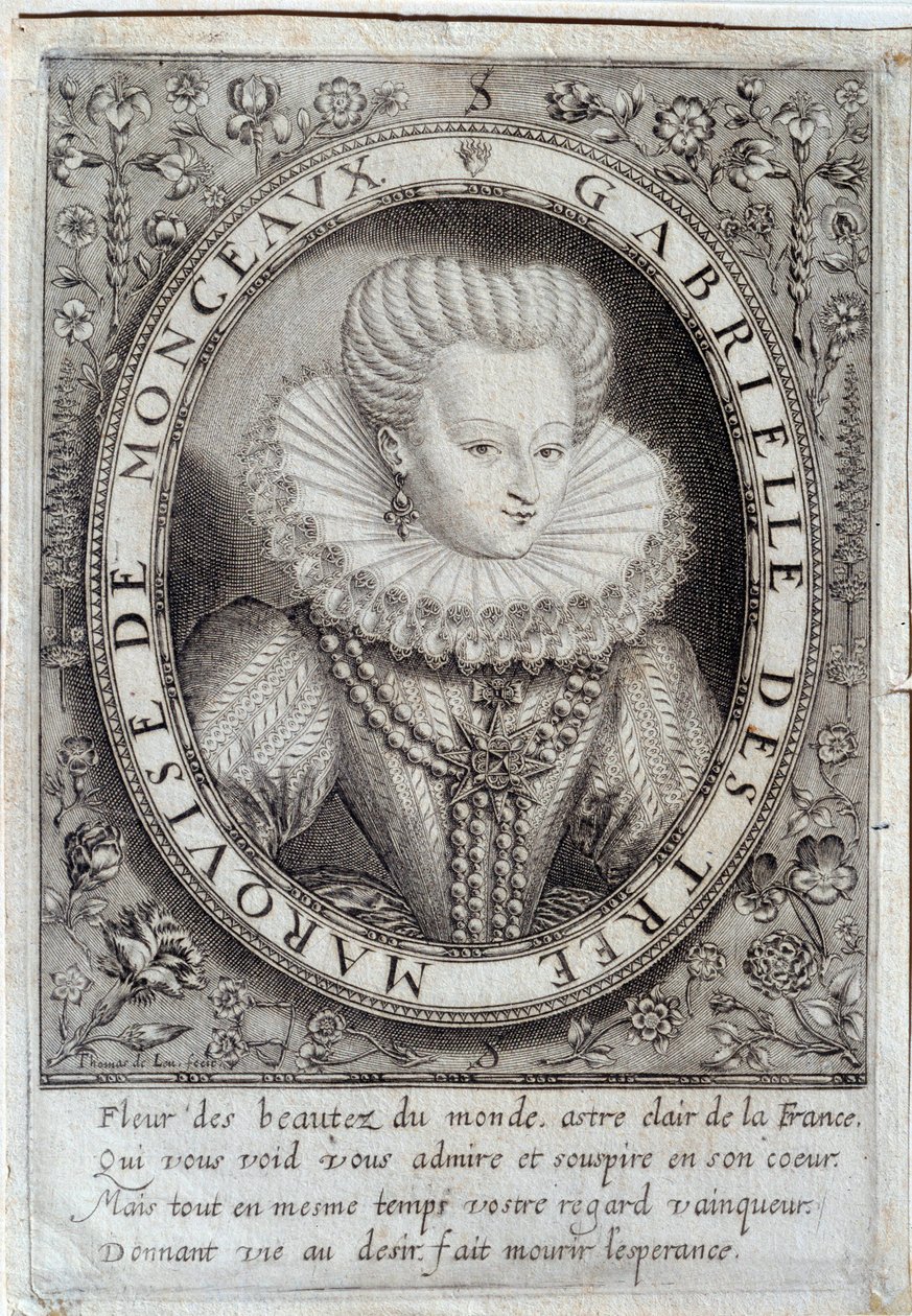 صورة لغابرييل ديستريس ، ماركيز دي مونسو (1573-1599). نقش القرن السادس عشر. بو ، متحف دو شاتو بواسطة فنان غير معروف