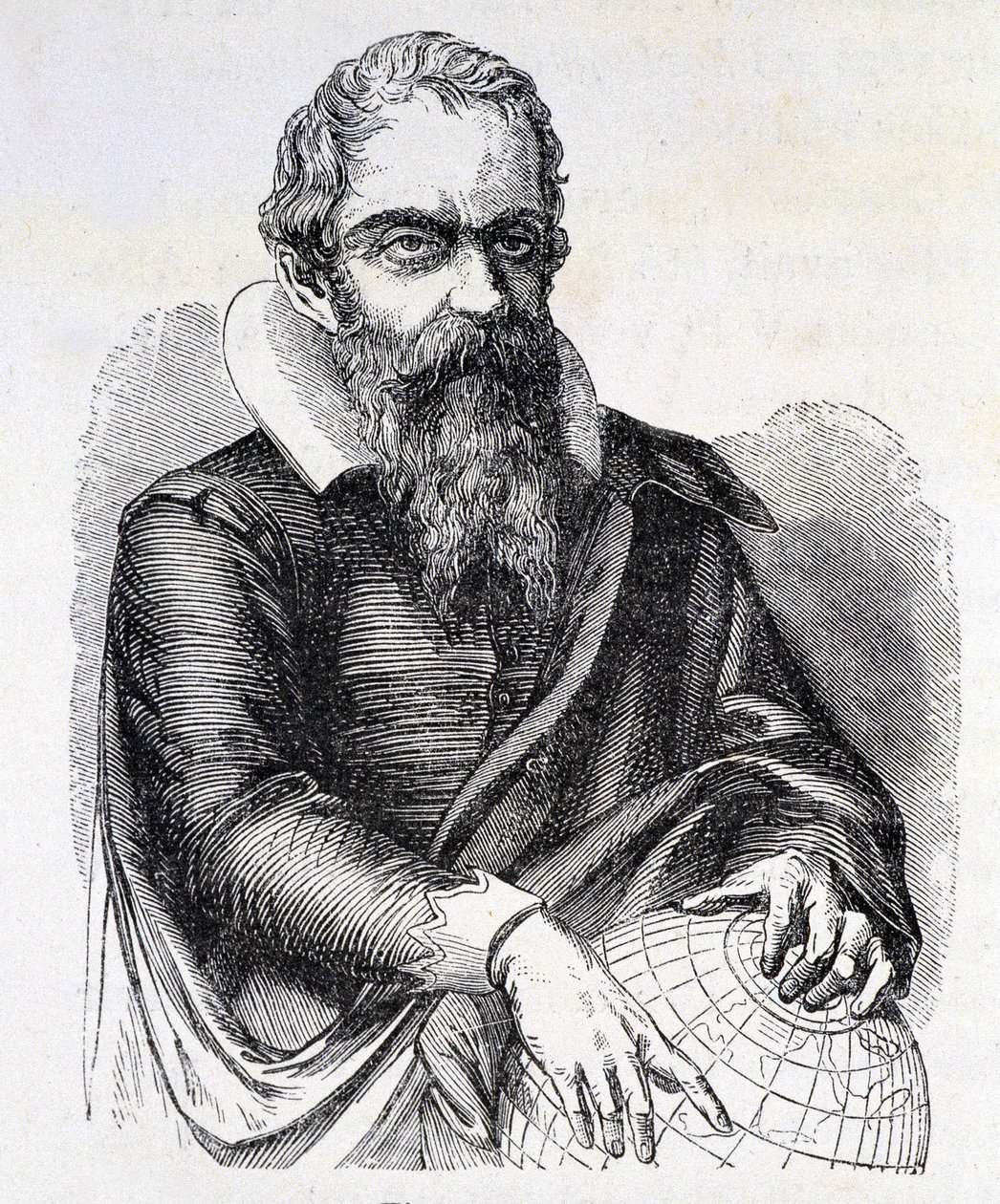 صورة لجاليليو جاليلي ديت جاليليو (1564 - 1642) ، نقش القرن التاسع عشر. بواسطة فنان غير معروف
