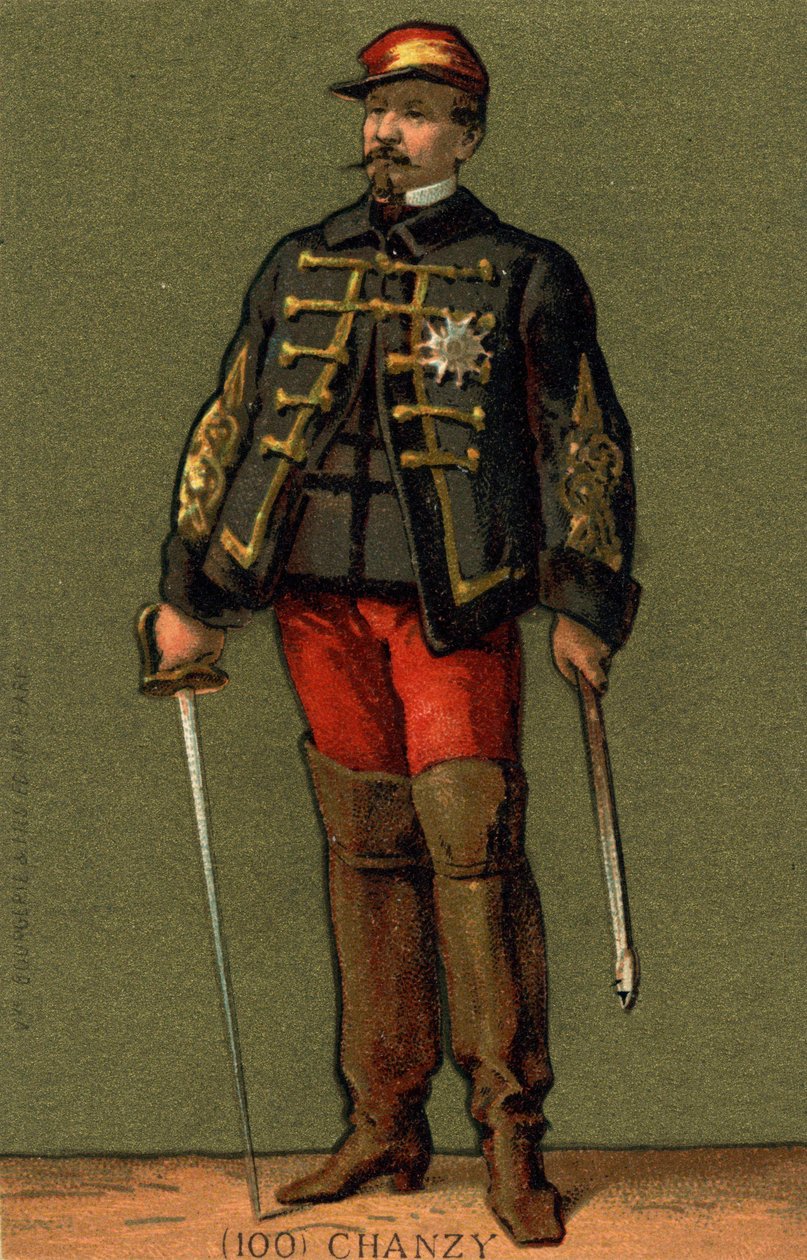 صورة للجنرال تشانزي (1823 - 1883) الطباعة الحجرية الملونة في أواخر القرن التاسع عشر. بواسطة فنان غير معروف