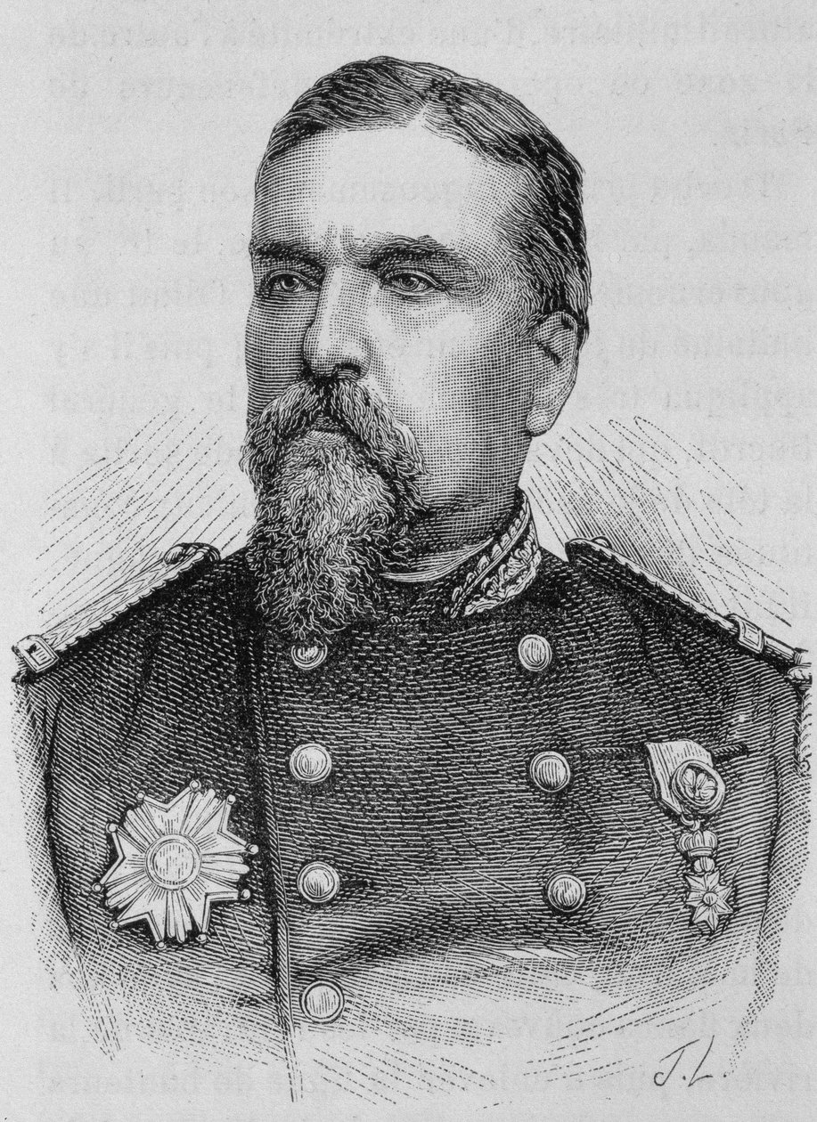 صورة للجنرال دوكروت (1817 - 1882). نقش نهاية القرن التاسع عشر في "هيستوار دو فرانس" له. مارتن. بواسطة فنان غير معروف