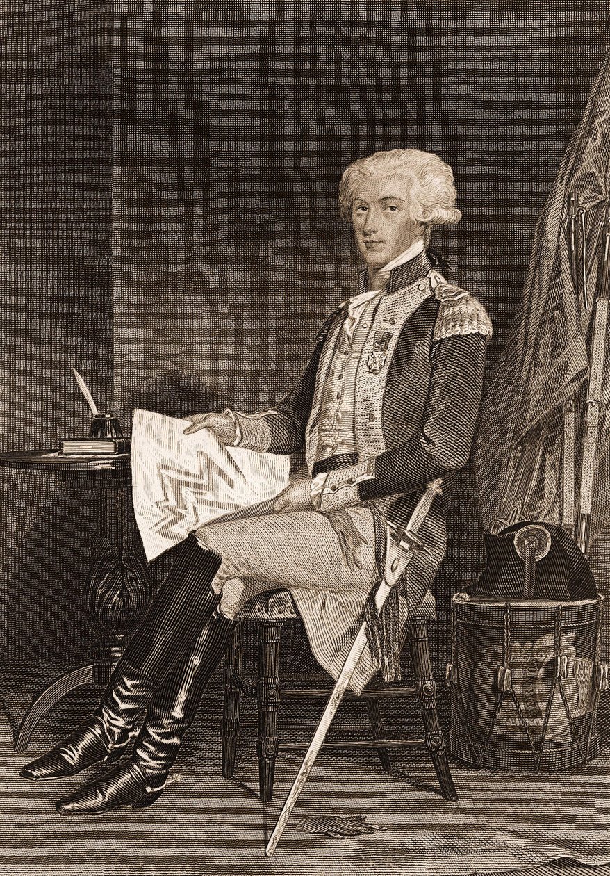 صورة للجنرال لا فاييت (لافاييت) (1757-1834). بواسطة فنان غير معروف