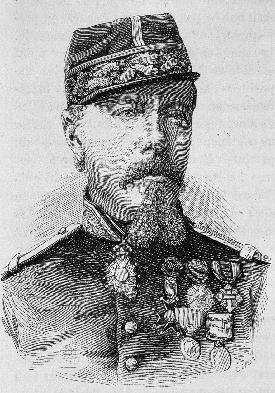 صورة للجنرال ليكومتي الذي أطلق عليه المتمردون النار عام 1871. نقش نهاية القرن التاسع عشر في "هيستوار دو فرانس" بواسطة هـ.مارتن. بواسطة فنان غير معروف
