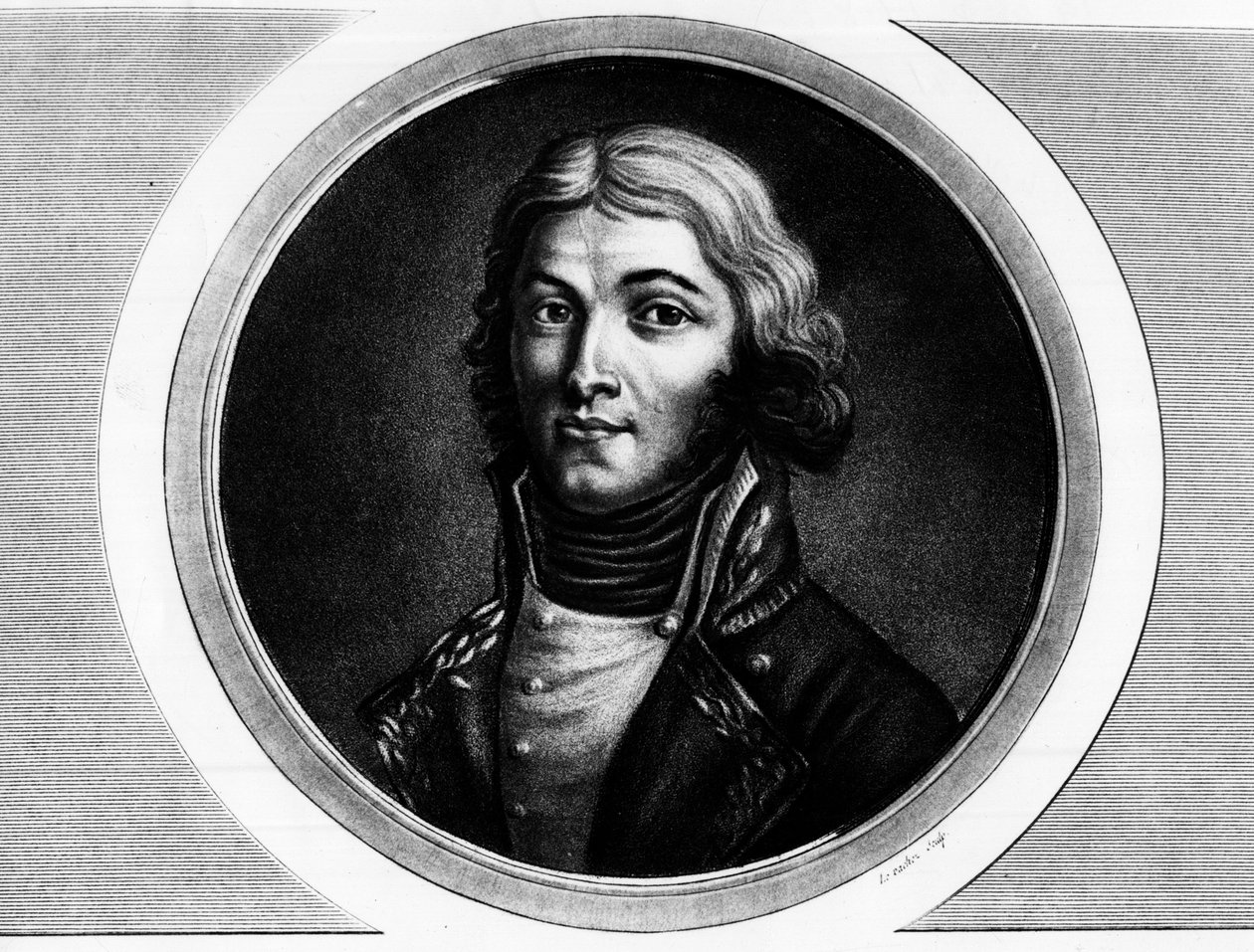 صورة للجنرال لويس لازار هوش (1768-1797). نقش في "" مجموعة كاملة من اللوحات التاريخية للثورة الفرنسية ، في ثلاثة مجلدات. "" 1804. بواسطة فنان غير معروف