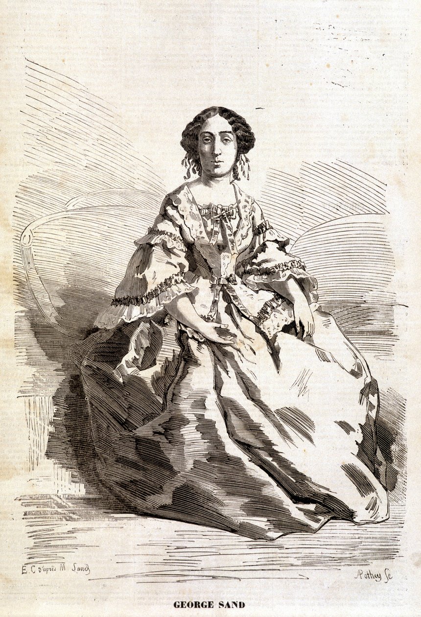 صورة لجورج ساند (Aurore Dupin ، Baronne Dudevant) (1804-1876). بواسطة فنان غير معروف