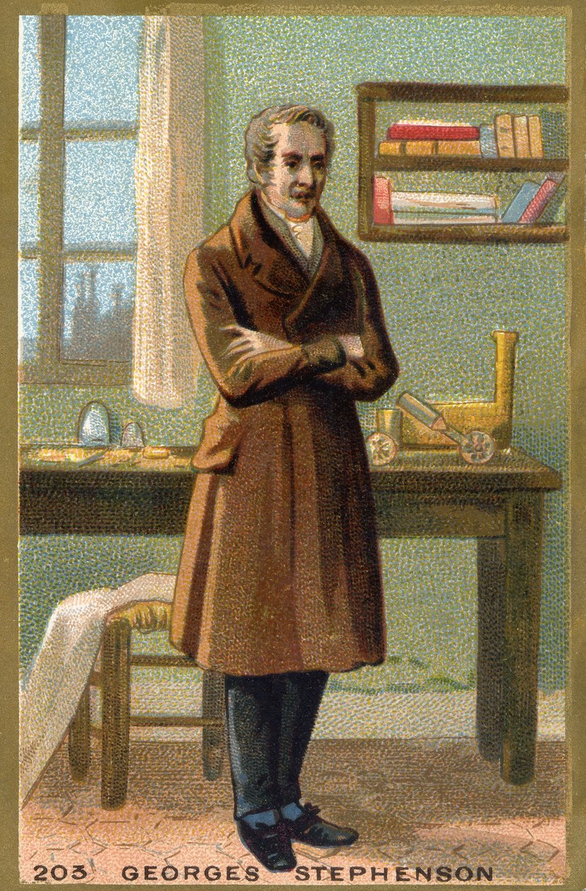 صورة لجورج ستيفنسون (1781-1848) ، مهندس بريطاني. بواسطة فنان غير معروف