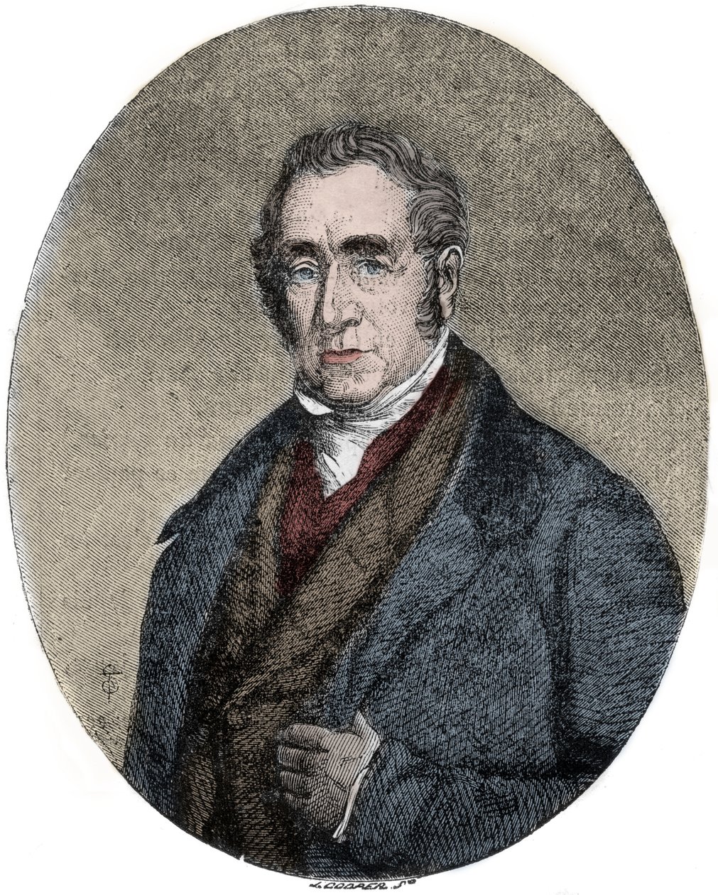 صورة لجورج ستيفنسون (1781-1848) ، مهندس بريطاني ورائد قاطرات السكك الحديدية بواسطة فنان غير معروف