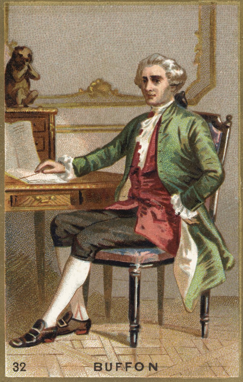 صورة لجورج لويس لوكلير ، كونت بوفون (1707 - 1788) ، عالم الطبيعة والكاتب الفرنسي. الطباعة الحجرية الملونة في القرن التاسع عشر. بواسطة فنان غير معروف