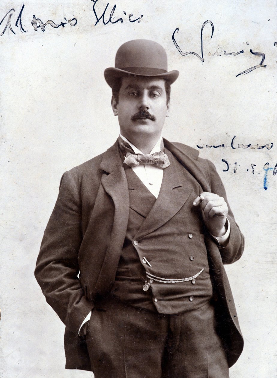 صورة لجياكومو بوتشيني في عام 1896 (1858-1924) ، ملحن إيطالي. بواسطة فنان غير معروف