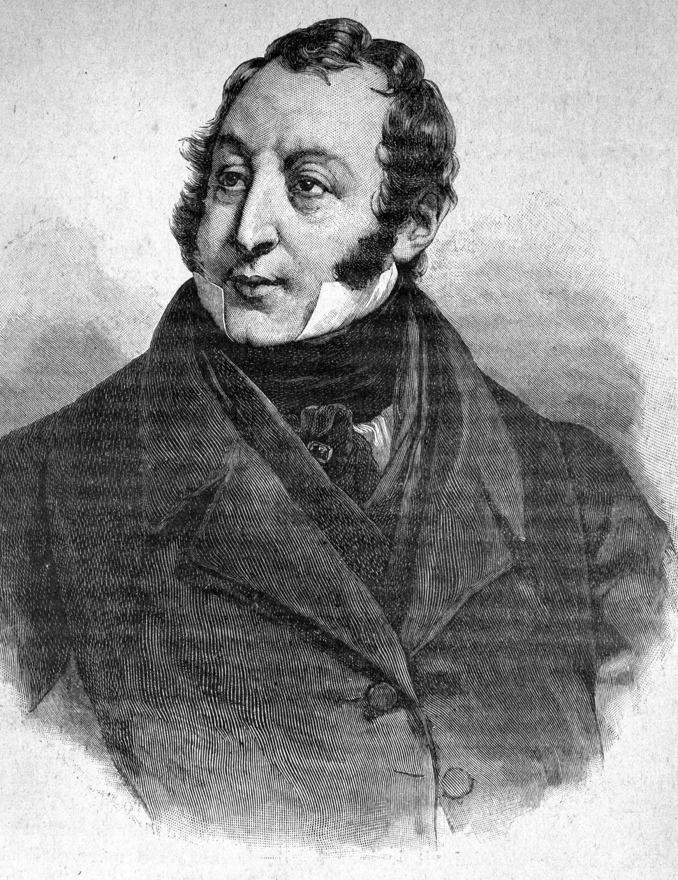 صورة لجيوشينو روسيني (1792-1868) - في "" المعاصرون "، في أواخر القرن التاسع عشر. بواسطة فنان غير معروف