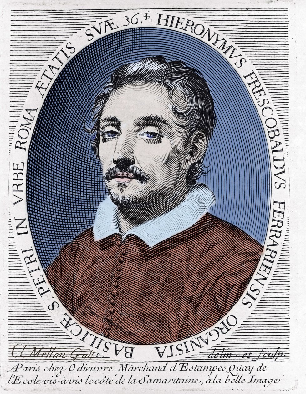 صورة جيرولامو (أو جيرولامو) فريسكوالدي (1583 - 1643) الملحن الإيطالي. بواسطة فنان غير معروف
