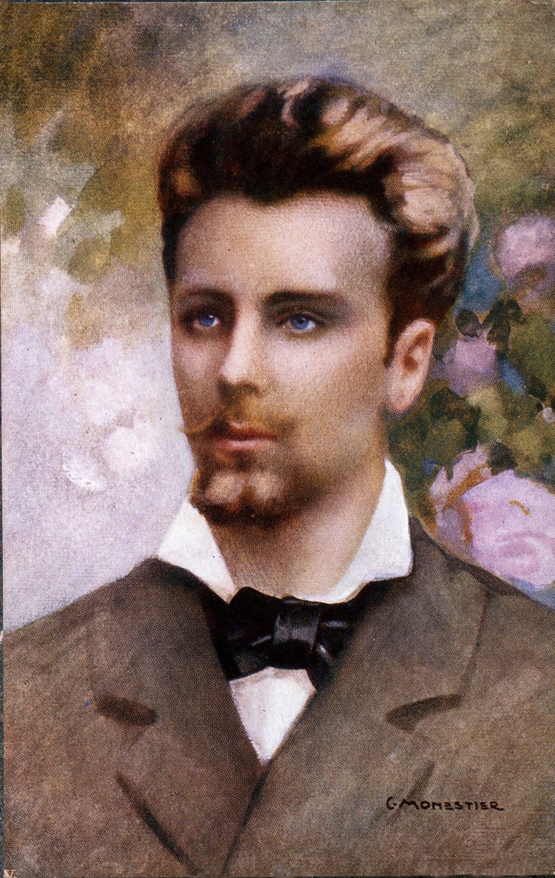 صورة شخصية لجولييلمو أوبردان (1858-1882) ، بطاقة بريدية بعد لوحة رسمها سي مونيستير. بواسطة فنان غير معروف