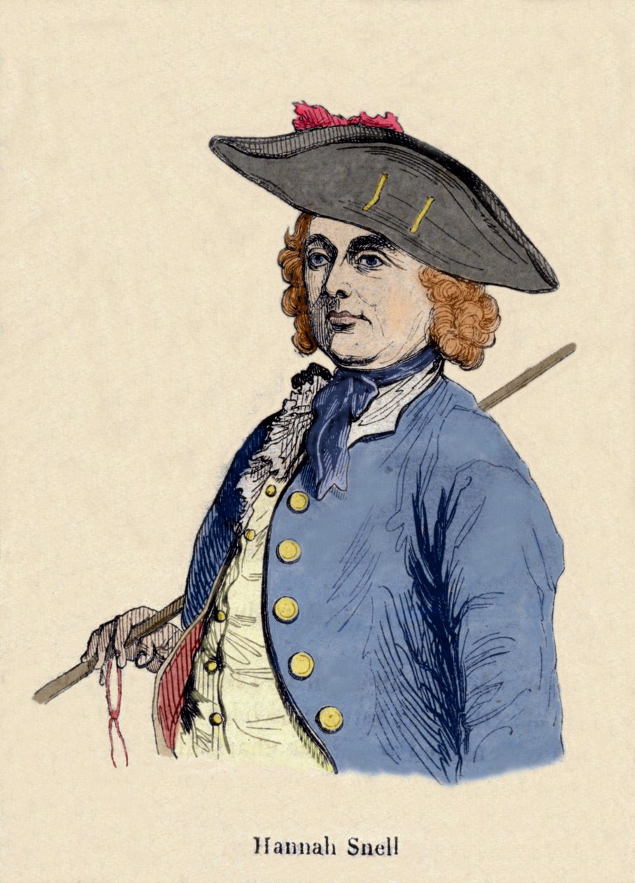 صورة هانا سنيل (1723-1792) المجندة ، كانت انكليزيًا أخذت دور الرجل ليصبح جنديًا. بواسطة فنان غير معروف