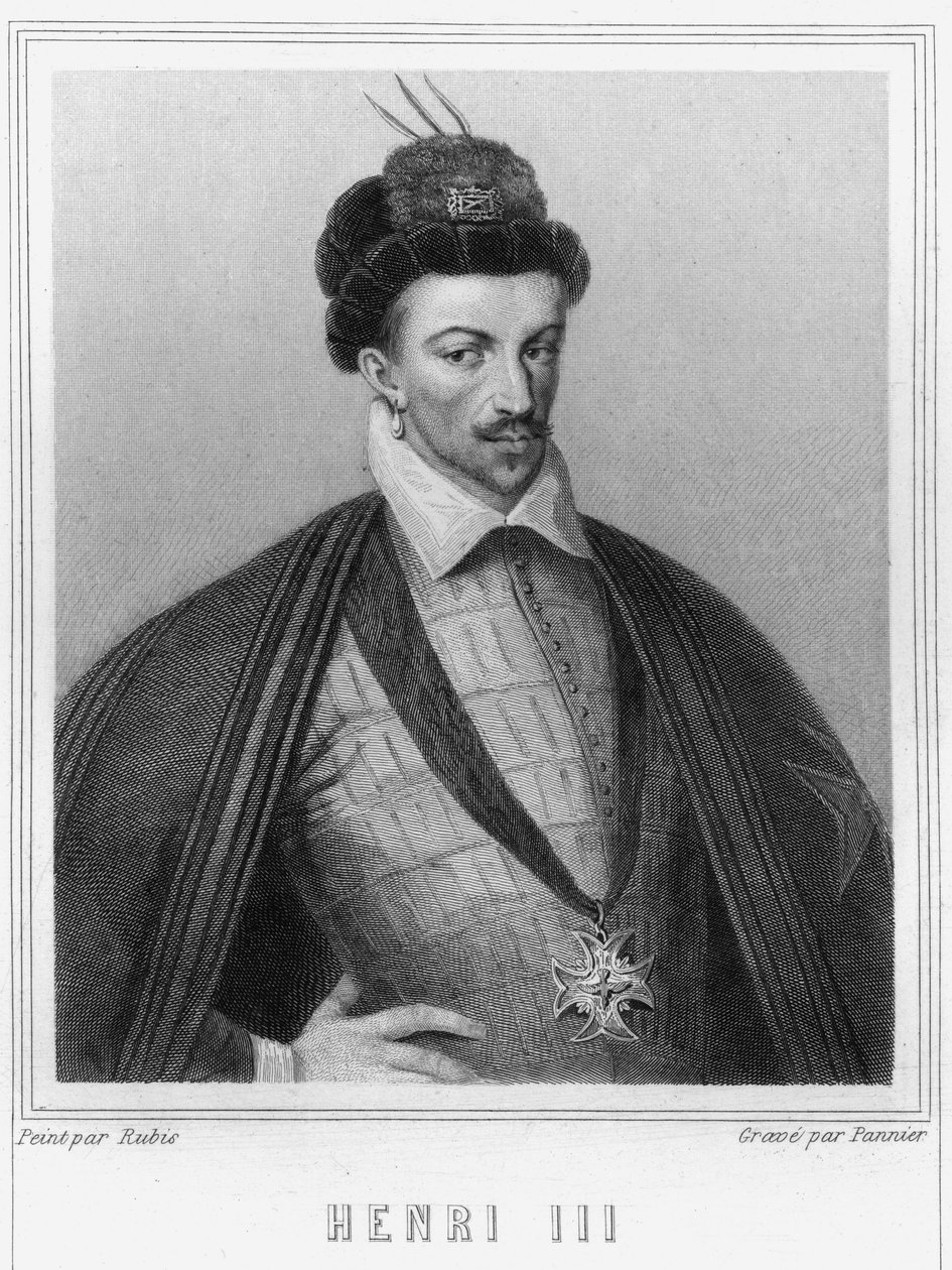 صورة لهنري الثالث (1551 - 1589) ، ملك فرنسا - في "Histoire des Français" للافالي ، نقش ، بدون تاريخ. بواسطة فنان غير معروف