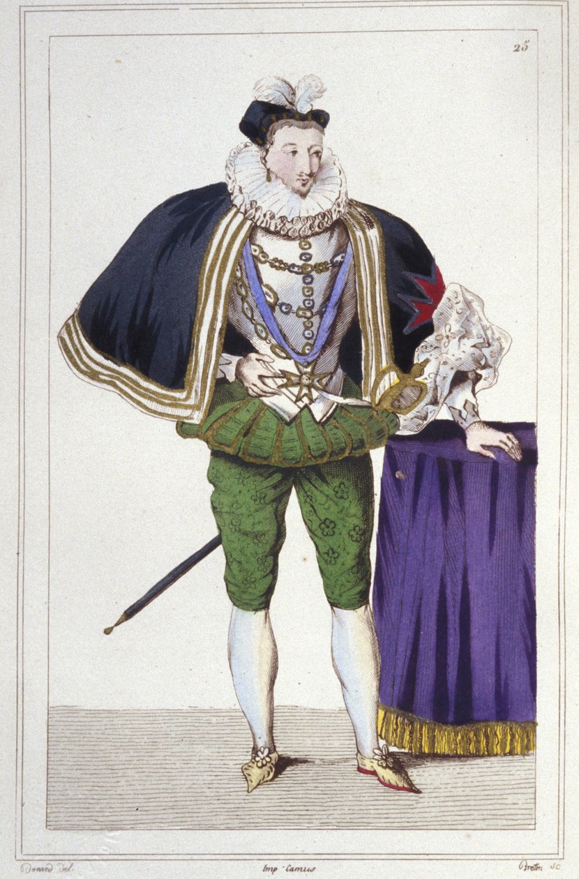صورة لهنري الثالث (1551 - 1589) ، ملك فرنسا. نقش 1830 بواسطة فنان غير معروف