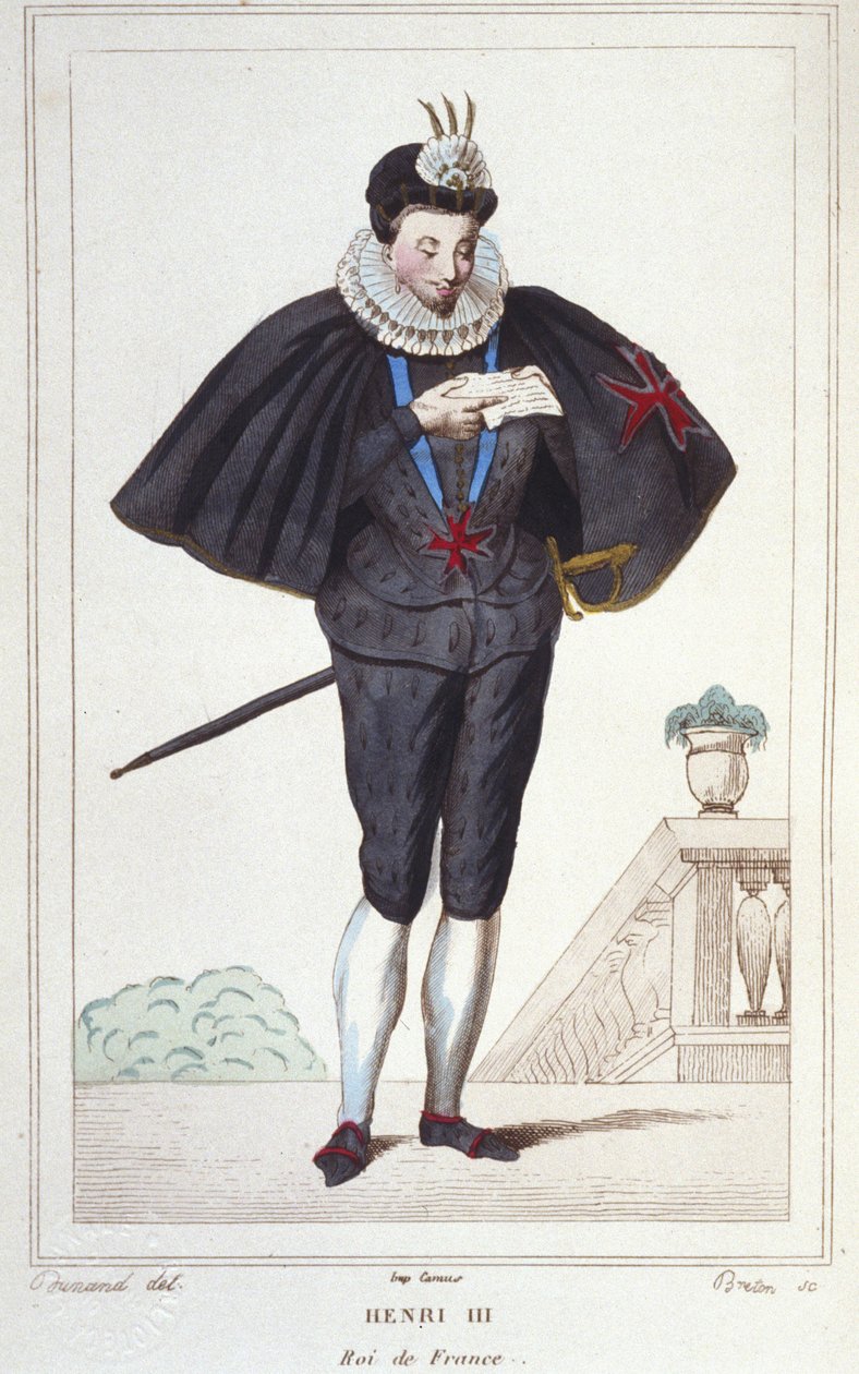صورة لهنري الثالث (1551 - 1589) ، ملك فرنسا. نقش 1830 بواسطة فنان غير معروف