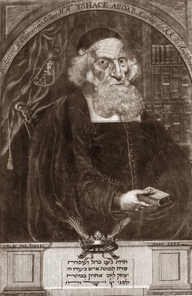 صورة لإسحاق أبوآب دا فونسيكا (1605-1693) - إسحاق أبوآب فونسيكا - حاخام ، عالم ، قبالي وكاتب بواسطة فنان غير معروف